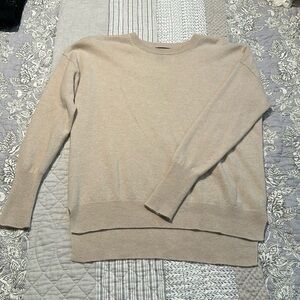 Tahari 100% Cashmere 2Ply Beige Sweater - Sz M
